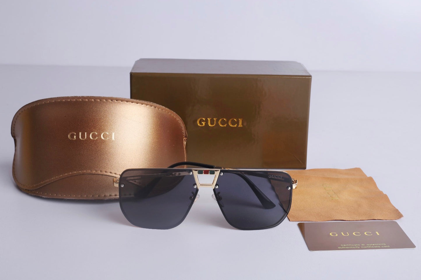 Gucci Matelasse 90s Rectangular Sunglasses